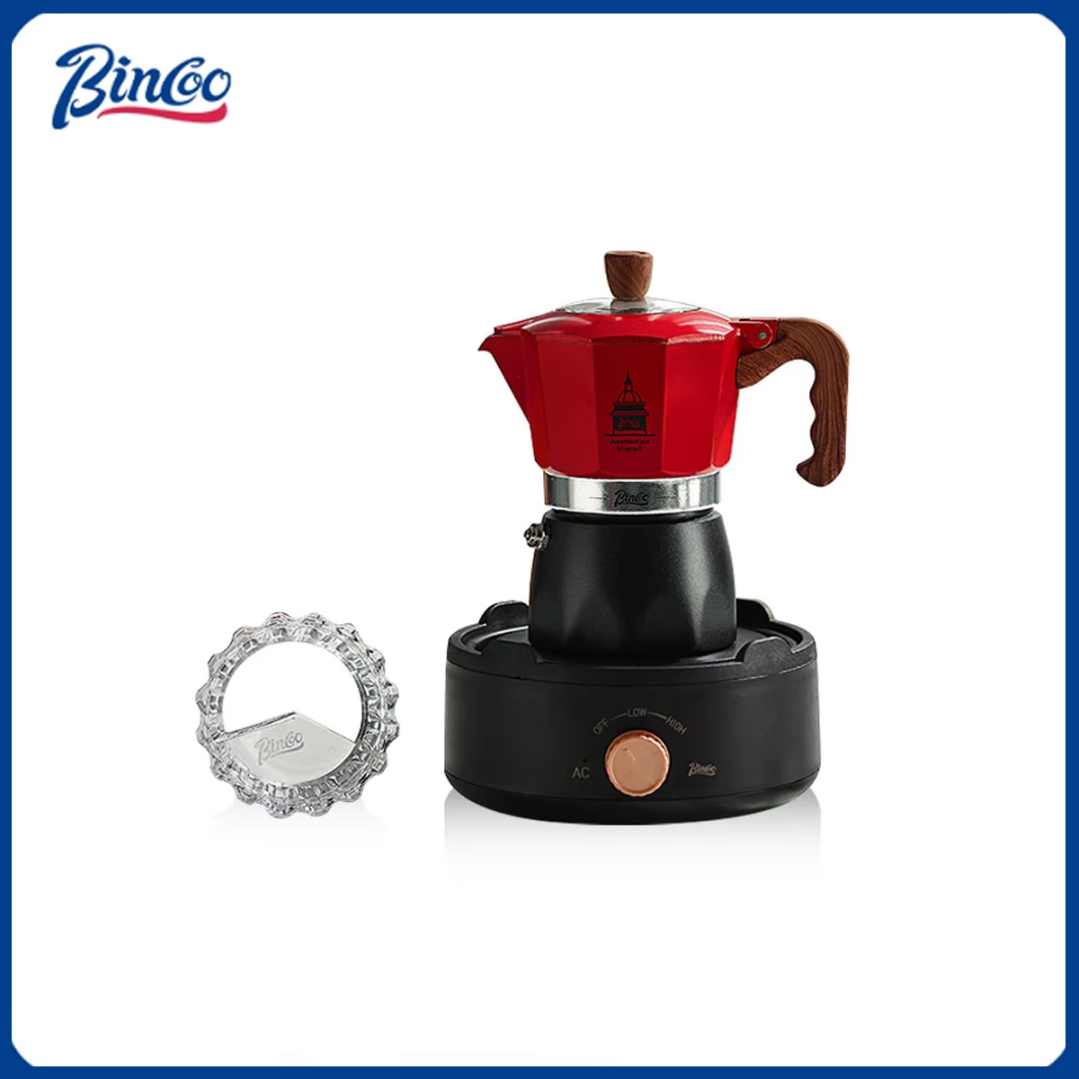 Home Barista - ビンクー ダブルバルブ コーヒーモカポット エスプレッソマシン 電気ストーブ式 イタリアンコーヒー