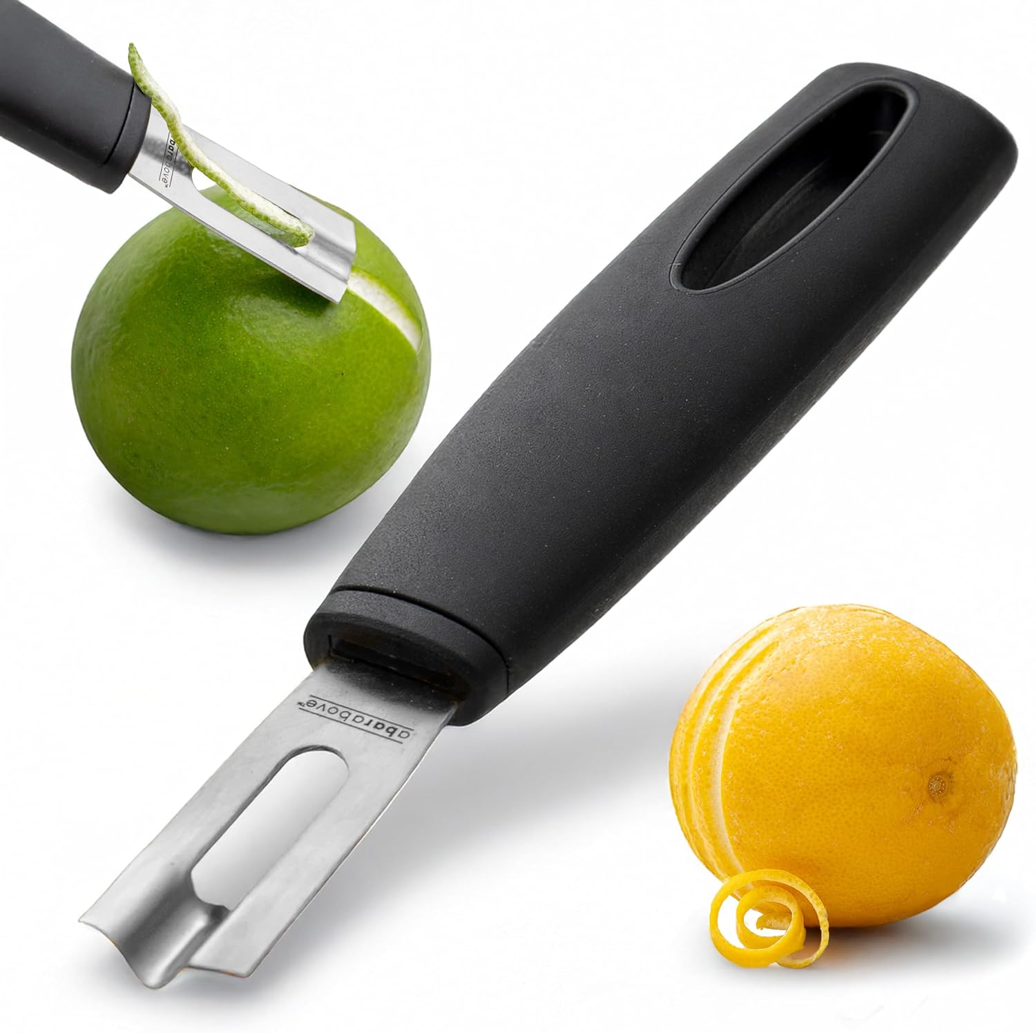 Peeler Channel Knife - 柑橘類の飾り付け用ステンレス製チャンネルナイフ、カクテルやキッチン用のゼスターとフルーツピーラー