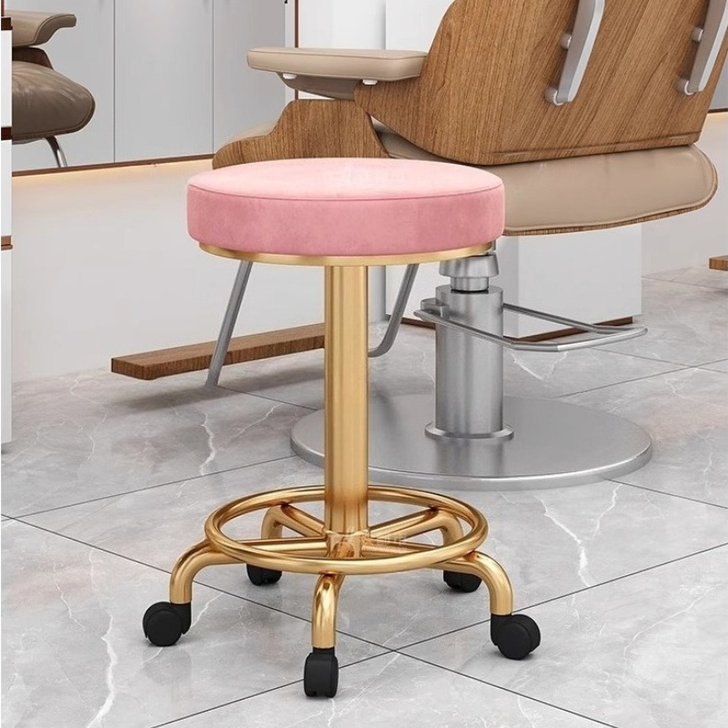 Home Bar Stools - モダンでシンプルなビューティースツールプロフェッショナルスイベル理髪スツール高さ調節可能なサロンシートホイール付き360 ° 回転化粧椅子