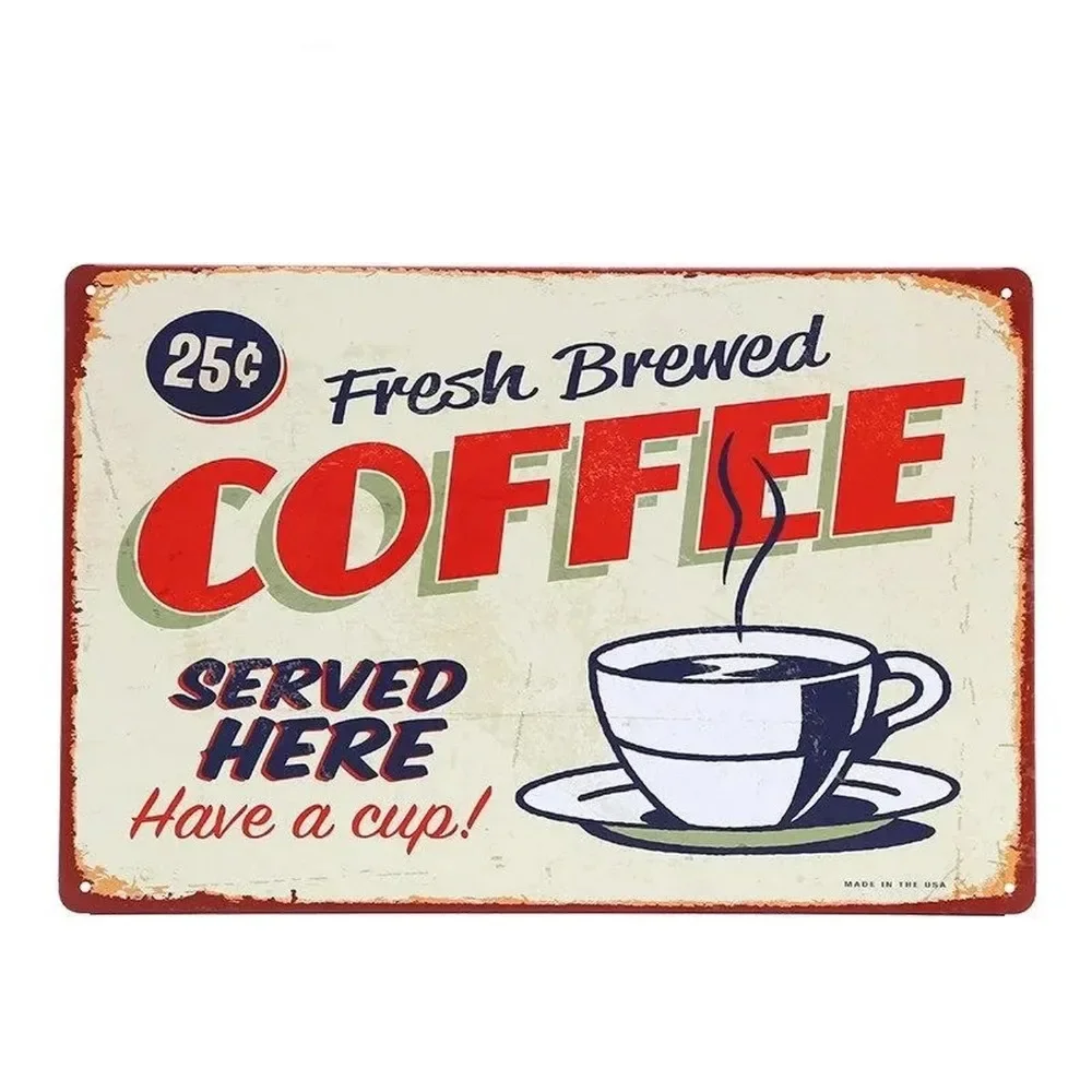 Home Bar And Coffee - プラークメタルサインドリンクコーヒーウォールデコレーションヴィンテージアートポスター鉄製絵画マンケーブホームカフェガーデンクラブバー用