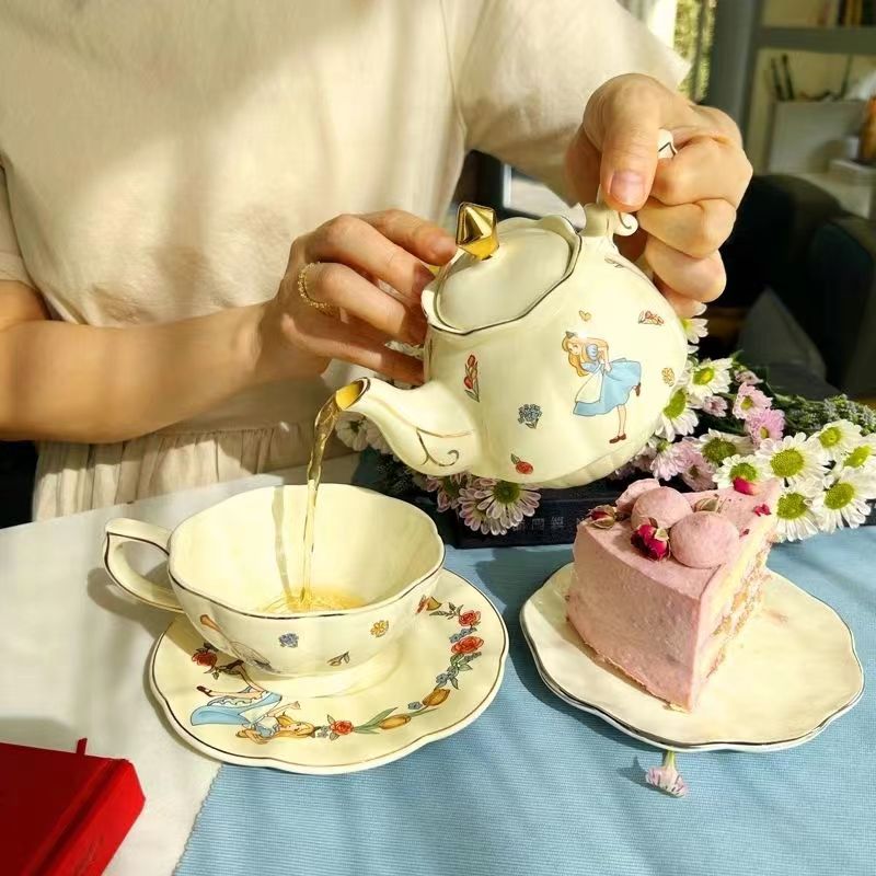 Old Fashioned Glass - アリス セラミックティーコーヒーセット ウサギデザイン 高級誕生日プレゼント 親友ギフト 母子コーヒーポットセット