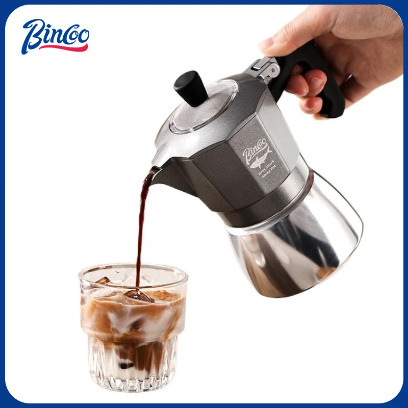 Home Barista - Bincoo 2カップ ダブルバルブ モカポット アルミ合金製コーヒーポット カフェマシン