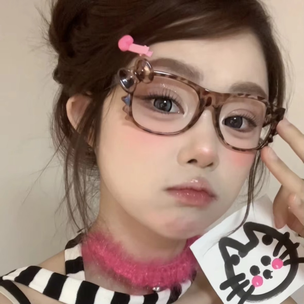 Old Fashioned Glass - かわいいメガネレトロアニメ KtEyewear 装飾アクセサリー Y2k 漫画フレームレンズなしファッション女の子ギフト