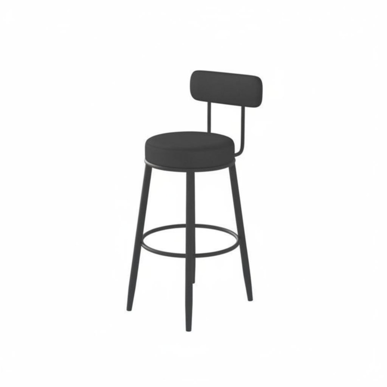 Home Bar Seating - 低い背もたれ付き布張りスツール ミニマリストデザインの座席家具 内蔵フットレスト 人間工学に基づいたデザイン ホストやバー向け