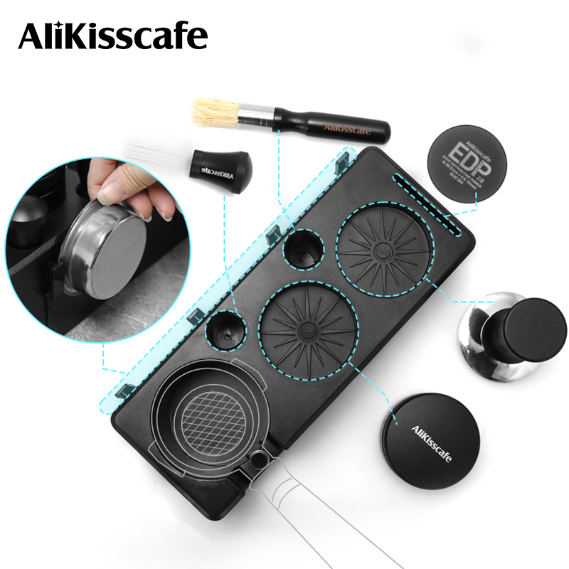 Home Barista - AliKisscafe コーヒータンピングステーションポルタフィルターホルダーエスプレッソフィルターバスケットラック 51 ミリメートル 54 ミリメートル