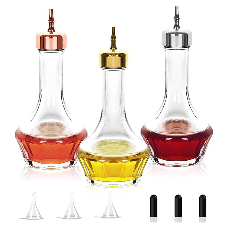 Bitters Bottle Set - A04G-ビターズボトル3個セット-1.7オンス/50mlダッシャーボトルトッププロフェッショナルバーツール、クラフトホームバーやレストランの作成に最適