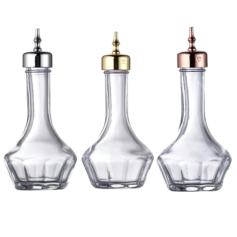 Bitters Bottle Set - 穴とコルクトップ付きの透明なガラス製ビットボトル,30ml/50ml