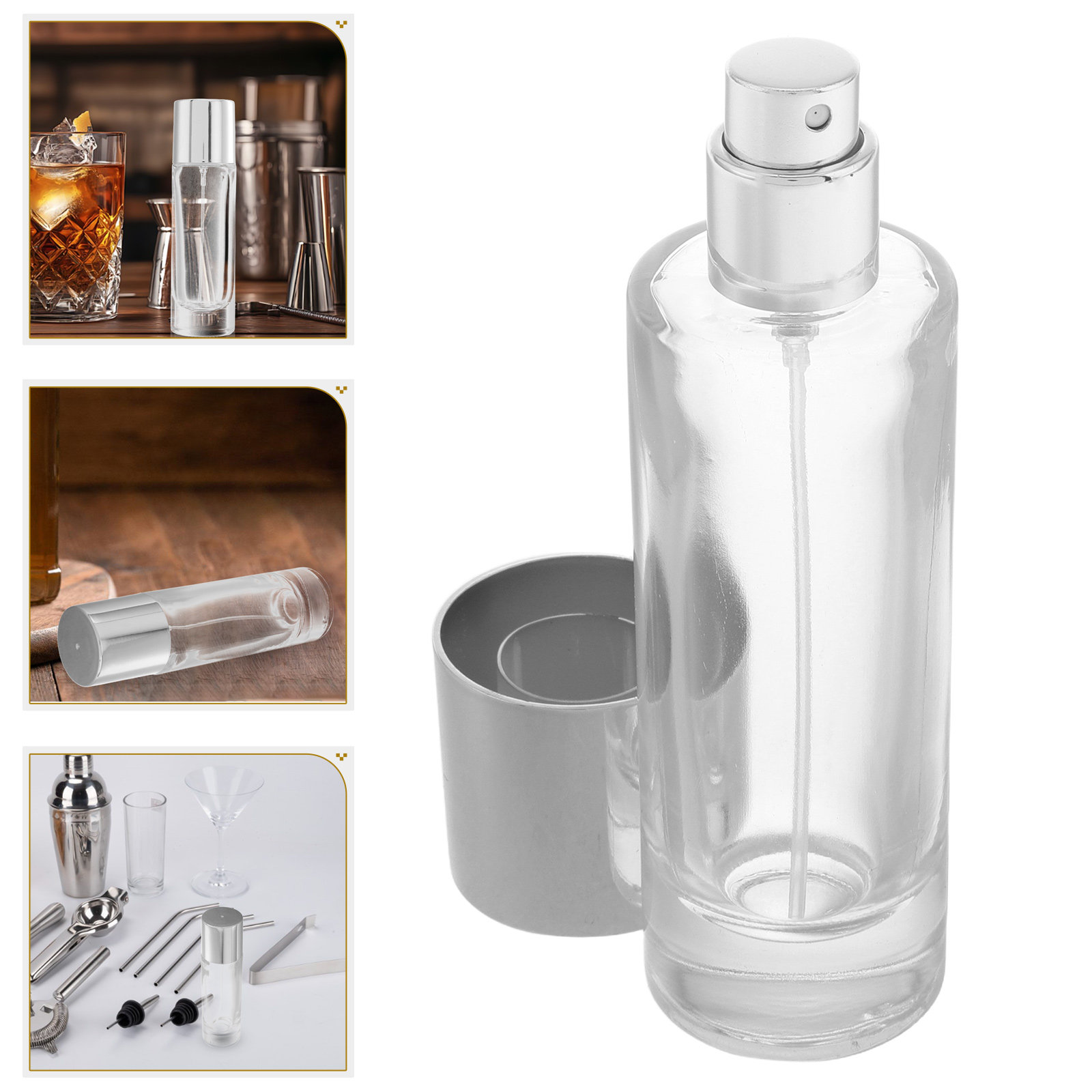 Bitters Bottle Set - 30 ミリリットルクリスタルガラスビタースプレーボトルバーカクテルアクセサリーファインミスト詰め替え可能ポータブルエレガントなデザインバーツールセット