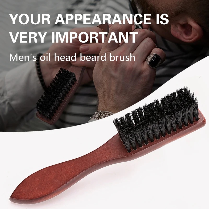 Home Barbershop - 理髪プロフェッショナル木製ハンドル猪毛クリーニングブラシソフトひげクリーニングブラシ男性理容ひげシェービングツール