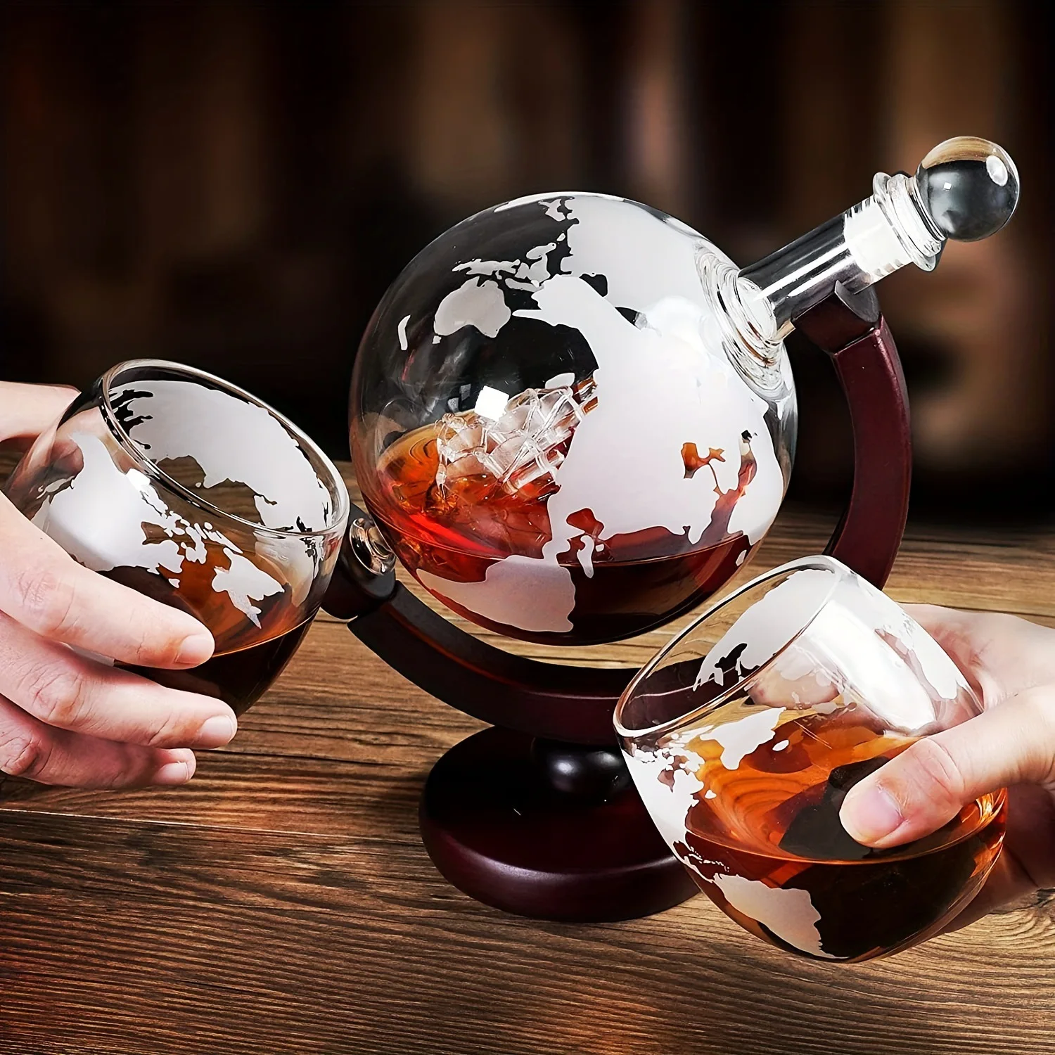 850mlウイスキーグローブデカンタセット、エッチング加工さ - Decanter Globe Set のレビューと価格