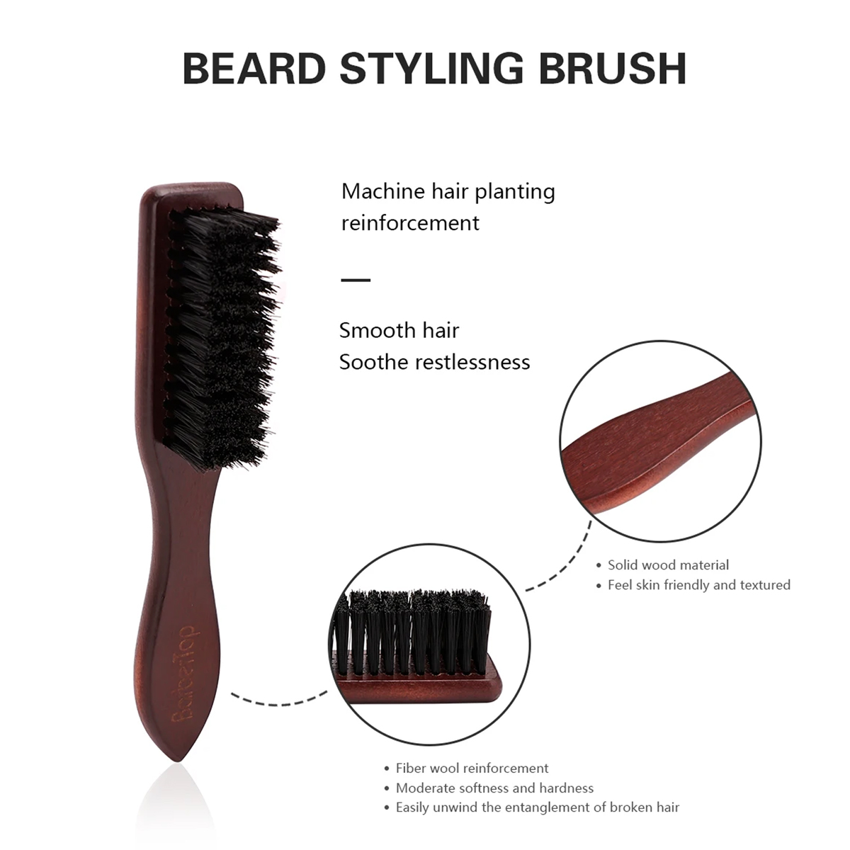 理髪店木製ハンドル猪毛ひげブラシ軟毛クリーニングブラシ壊れ毛 - Home Barbershop のレビューと価格