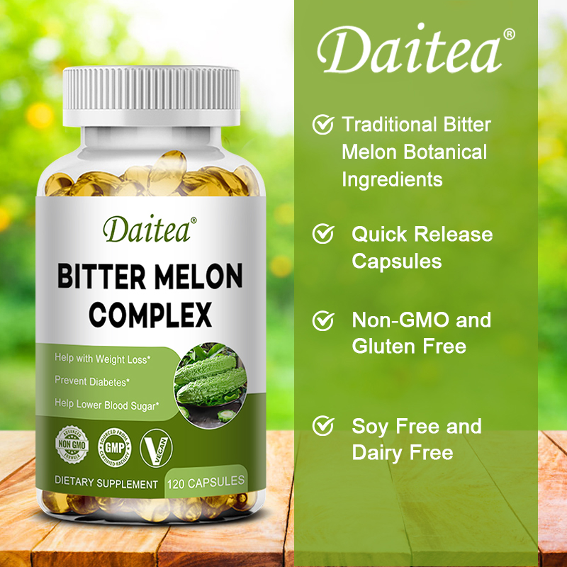 Daitea 天然ゴーヤエキス カプセル - 体重管理と正常 - Bitters Bottle Set のレビューと価格