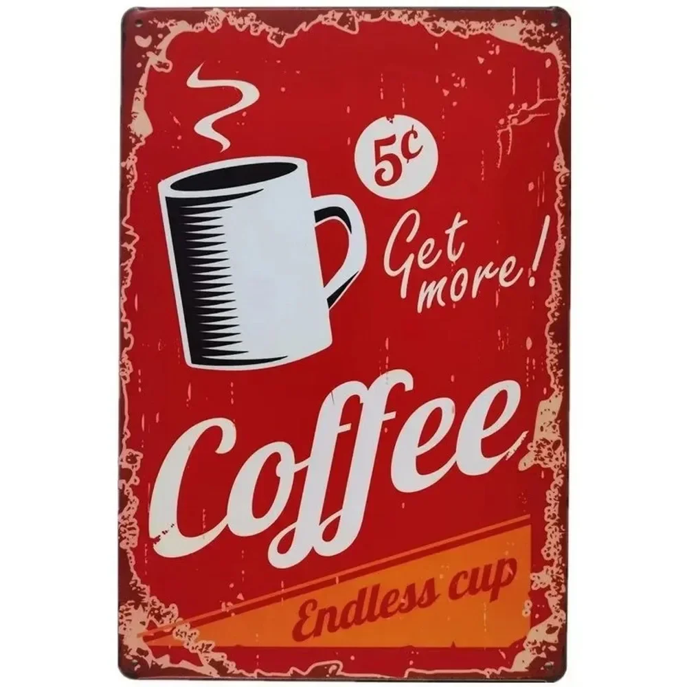 プラークメタルサインドリンクコーヒーウォールデコレーションヴ - Home Bar And Coffee のレビューと価格