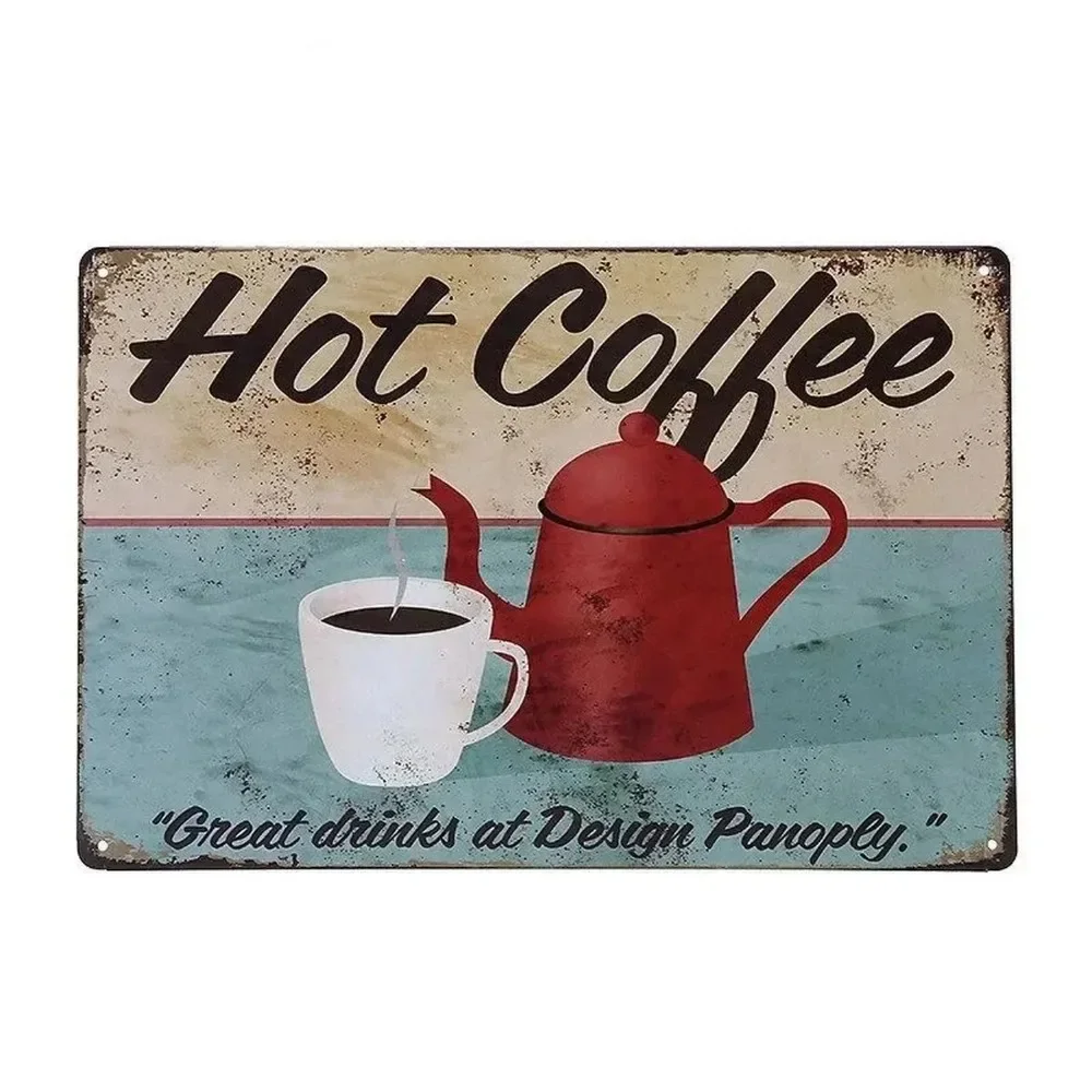 プラークメタルサインドリンクコーヒーウォールデコレーションヴ - Home Bar And Coffee のレビューと価格