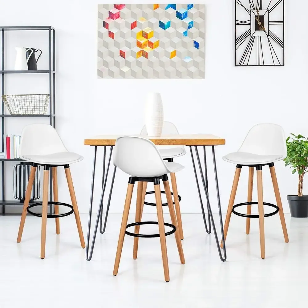PUレザーシート付きバースツール4脚セット、高さ調節可能、湾 - Home Bar Stools のレビューと価格
