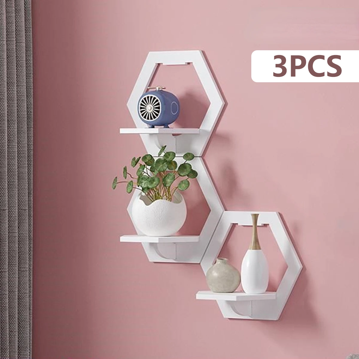 六角形の壁の棚,パンチなし,ベッドサイドテーブル,壁掛けスタ - Home Bar Shelf のレビューと価格