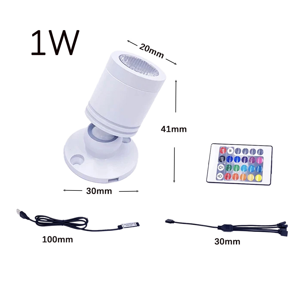 USB 5V RGB ミニ LED スポットライト 1 ワッ - Home Bar And Counter のレビューと価格