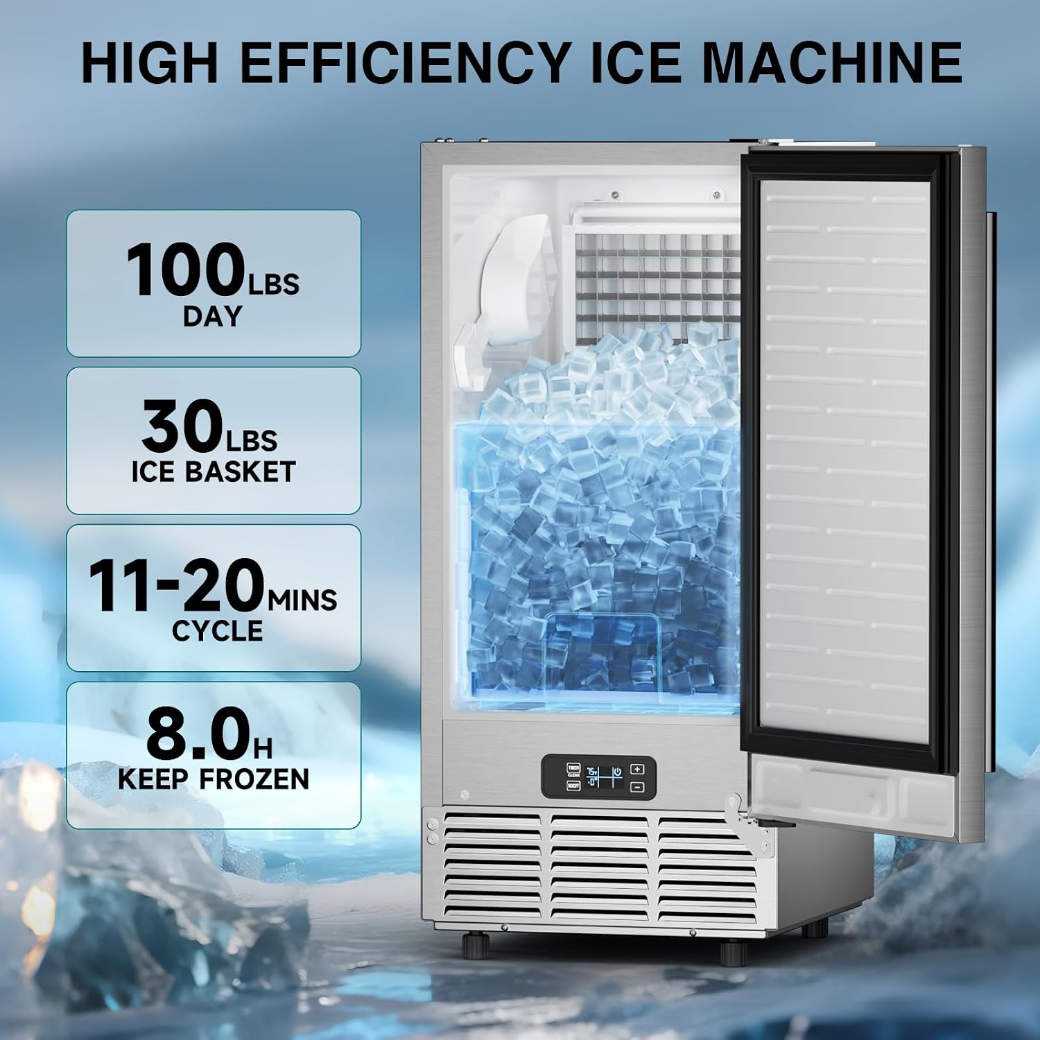 ETL承認済み業務用アンダーカウンター製氷機 100ポンド/ - Home Bar And Counter のレビューと価格