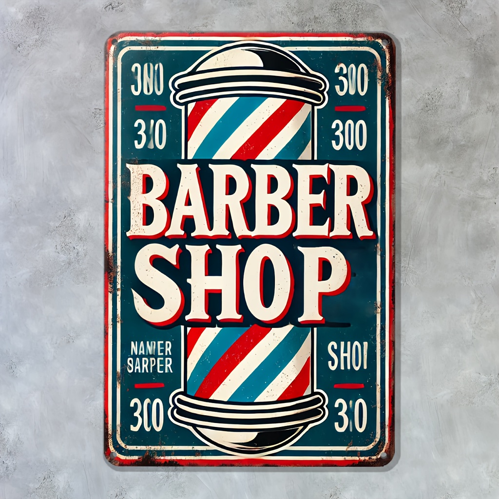 理髪店の看板メタルウォールアート - 部屋の装飾、家の装飾、 - Home Barbershop のレビューと価格