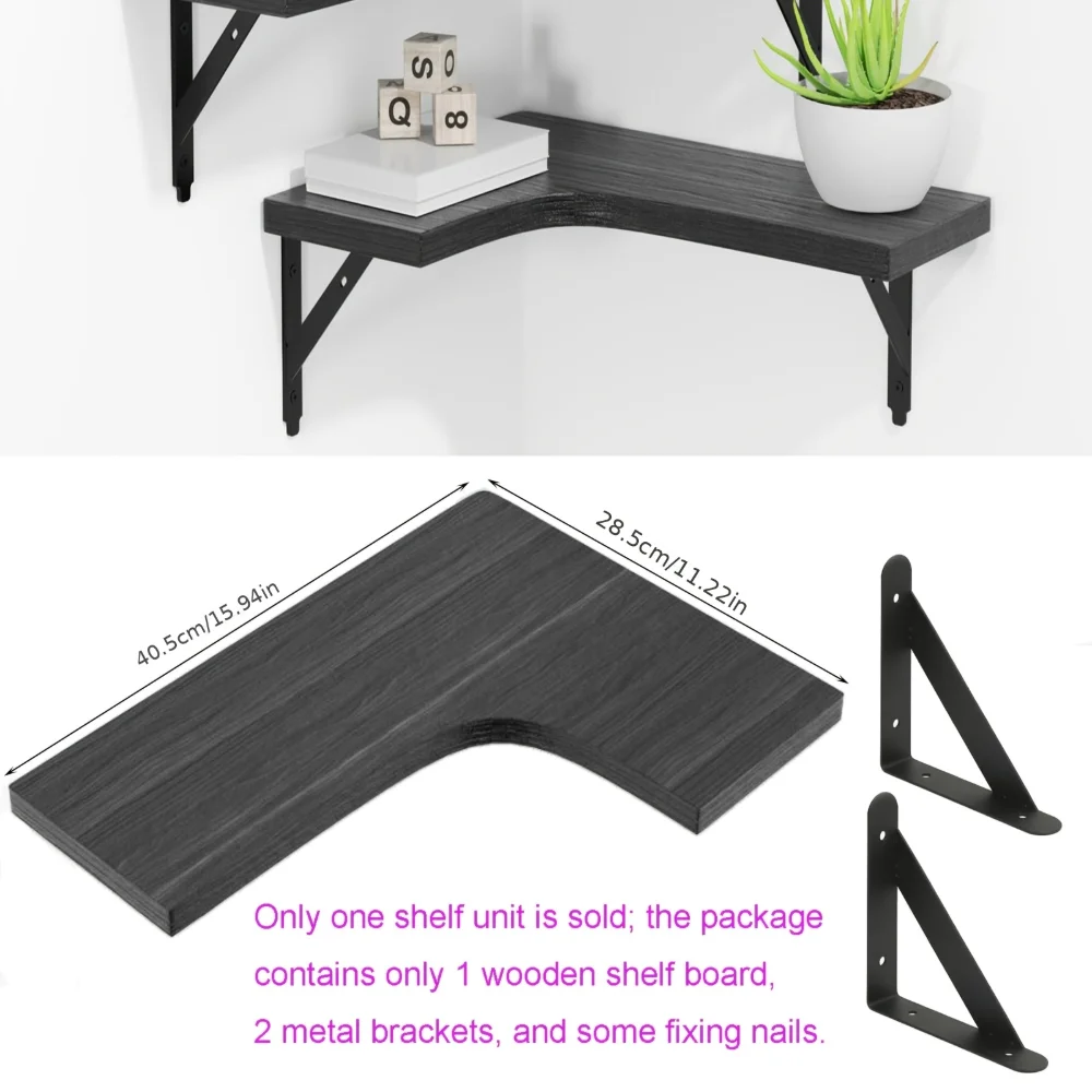 天然木目調フローティングシェルフ 壁掛けコーナー収納 モダン - Home Bar Shelf のレビューと価格
