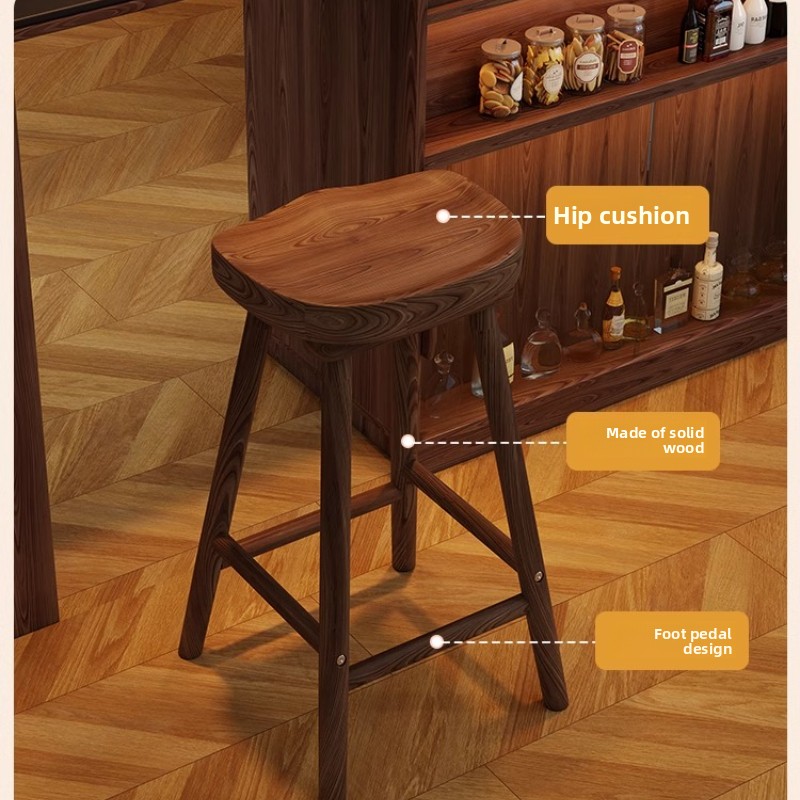 無垢材の曲線バースツール、ハイダイニングアイランドカウンター - Home Bar Seating のレビューと価格