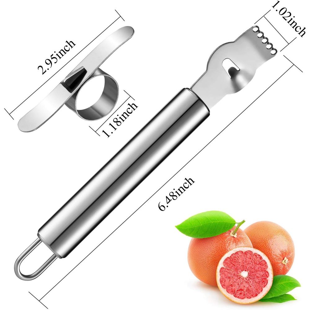 4ピースステンレス製レモンゼスター＆ピーラーセット（柑橘類用 - Peeler Channel Knife のレビューと価格