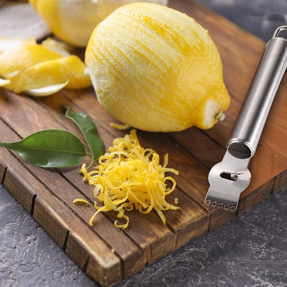 4ピースステンレス製レモンゼスター＆ピーラーセット（柑橘類用 - Peeler Channel Knife のレビューと価格
