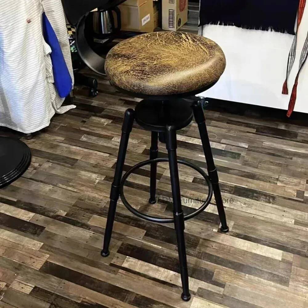 レトロアイアンバーチェアカウンタースツール回転昇降調節可能な - Home Bar Seating のレビューと価格