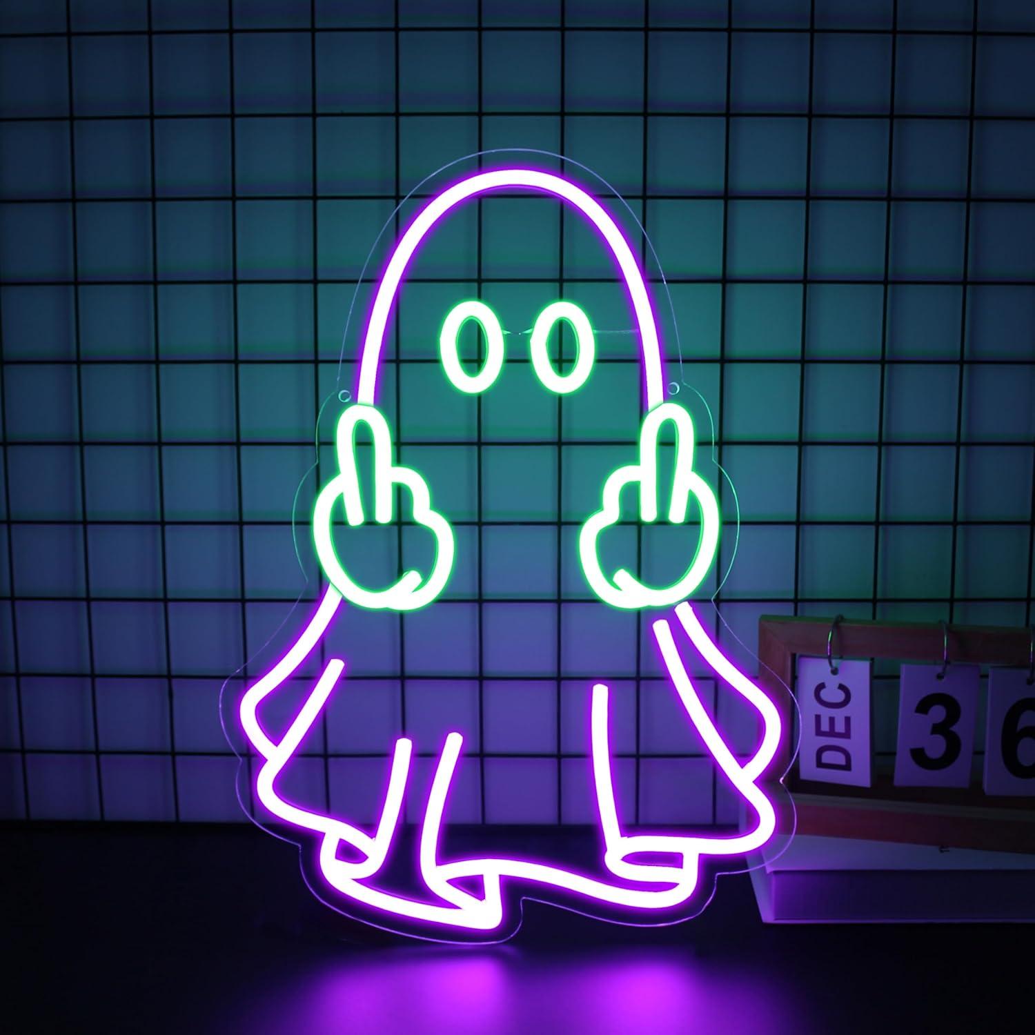 ゴーストネオンサイン USB電源 LED調光可能ネオンライト - Home Bar Signs のレビューと価格