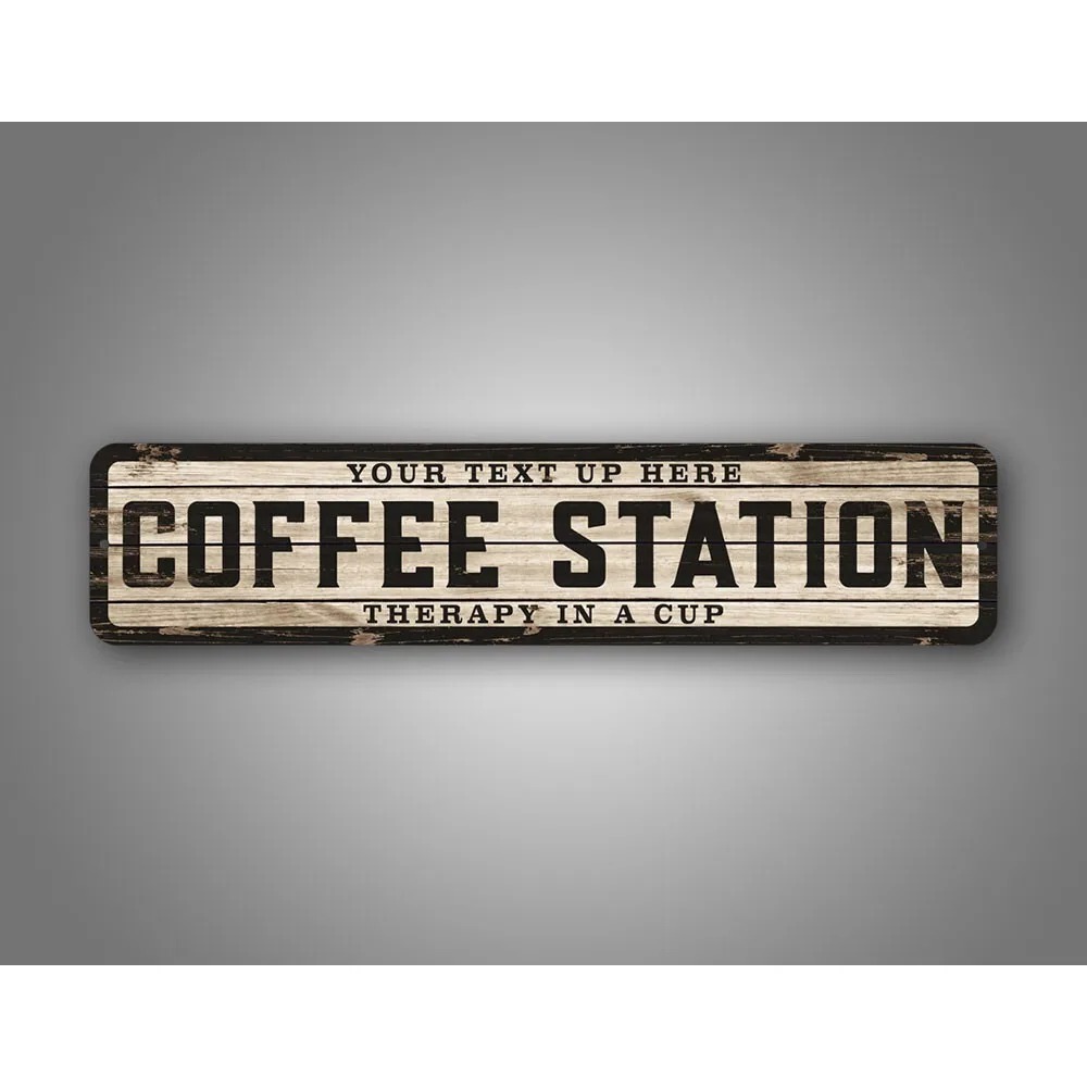 カスタムテキストロゴ入り風化木製サイン 4x16インチ、カッ - Home Bar And Coffee のレビューと価格