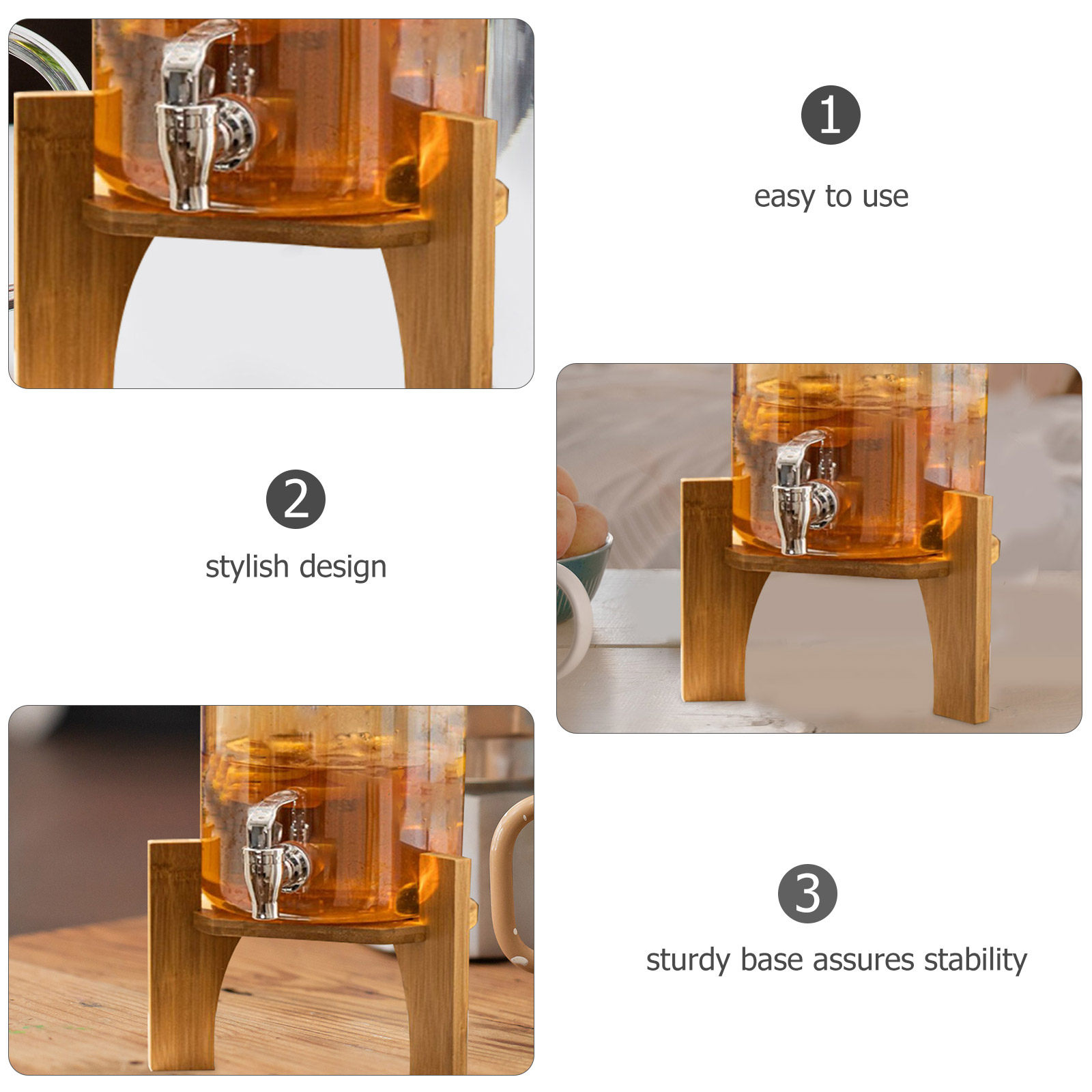 スタイリッシュな木製ドリンクディスペンサースタンド、頑丈で安 - Home Bar Shelf のレビューと価格