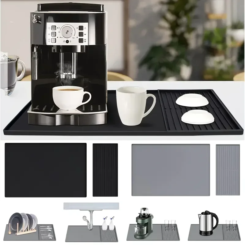 2-in-1 シリコンコーヒーバーマット - 特大サイズ滑り - Home Bar And Counter のレビューと価格