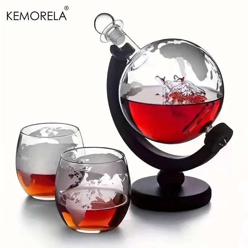900MLグローブ型ウイスキーデキャンタセット、鉛フリーガラ - Decanter Globe Set のレビューと価格