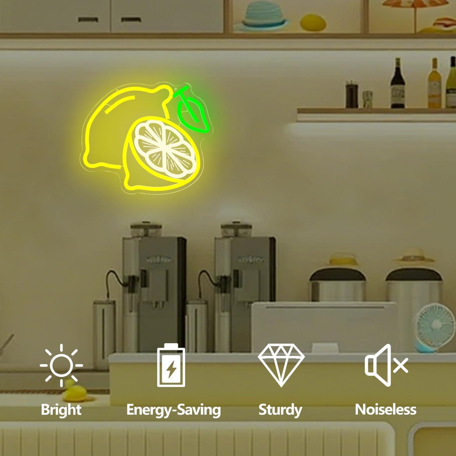 レモンネオンサイン調光可能なLEDライトアップサイン、家庭用 - Home Bar Signs のレビューと価格