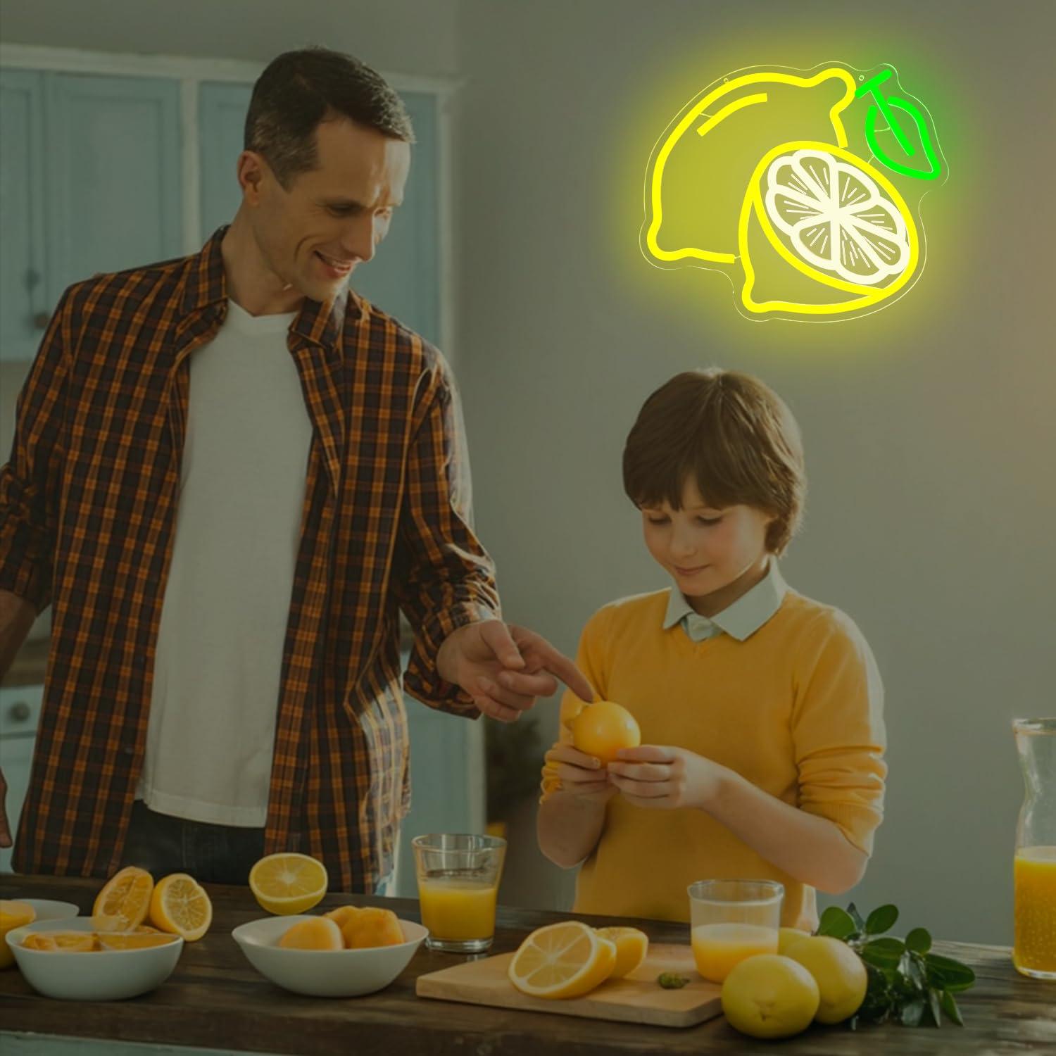 レモンネオンサイン調光可能なLEDライトアップサイン、家庭用 - Home Bar Signs のレビューと価格