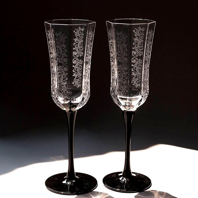 ヴィンテージスタイルのシャンパングラスセット,古代の八角形の - Old Fashioned Glass のレビューと価格