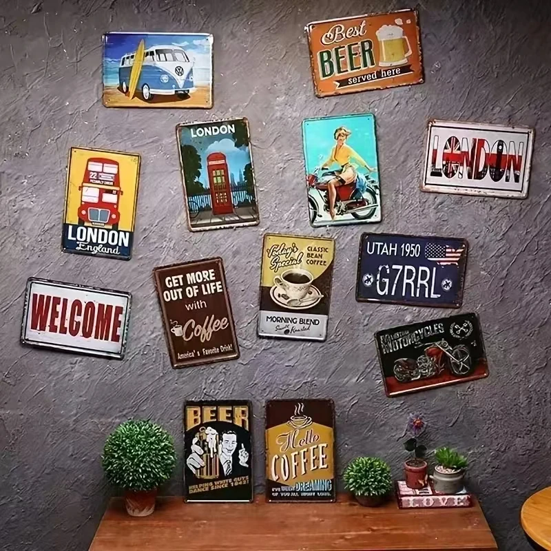ヴィンテージアイアンウォールサイン フラットメタルワードアー - Home Bar Word のレビューと価格