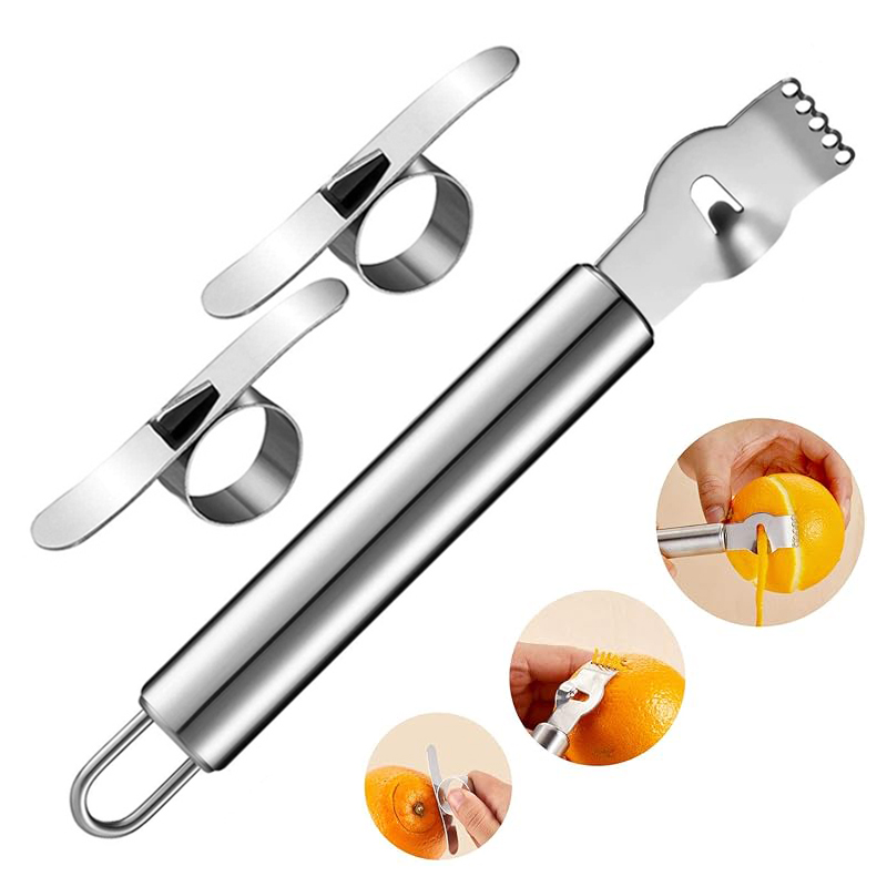 3 個レモンゼスターおろし金オレンジピーラー柑橘類の果物の皮 - Peeler Channel Knife のレビューと価格