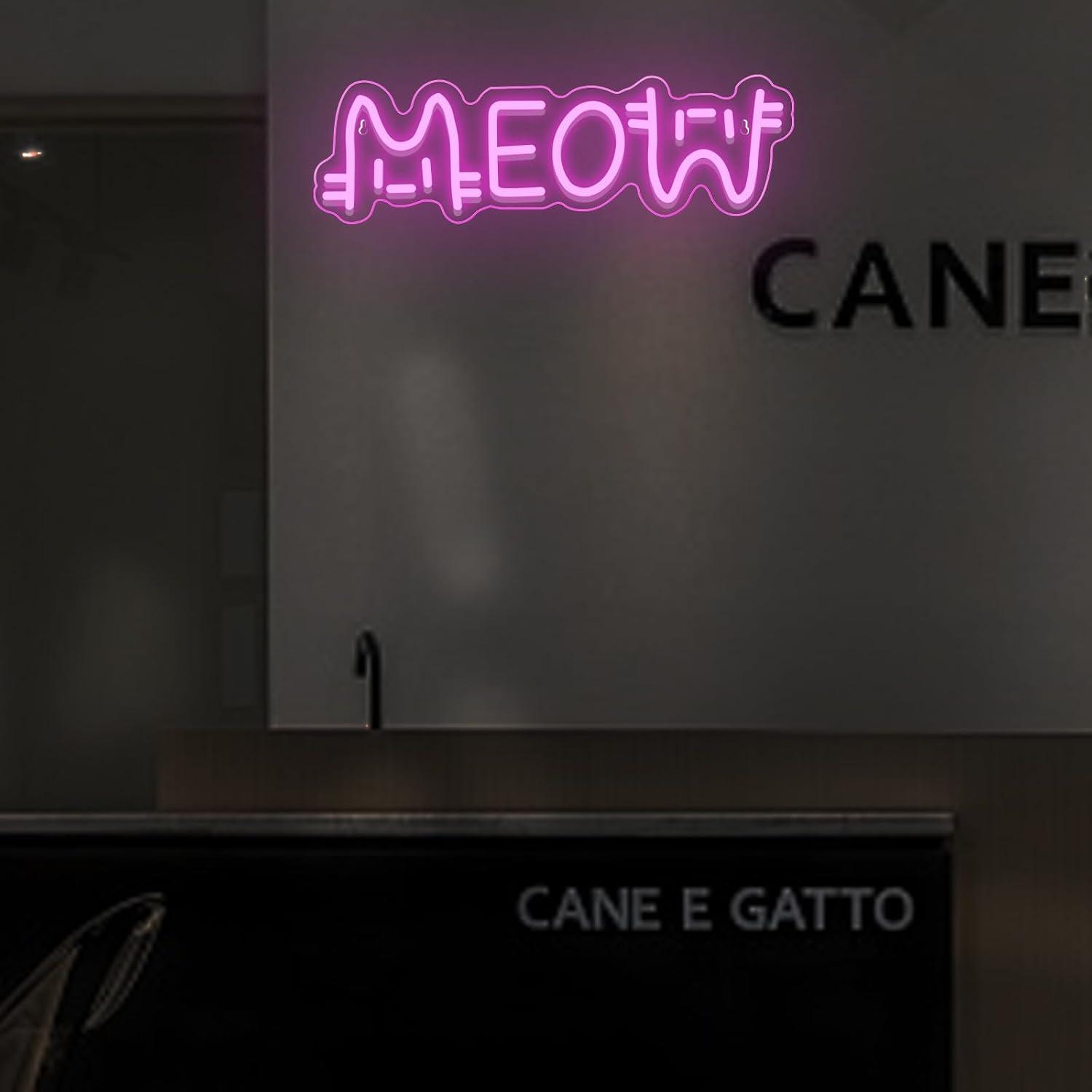 ニャーネオンサインキャットUSB電源LED調光ネオンライト寝 - Home Bar Signs のレビューと価格