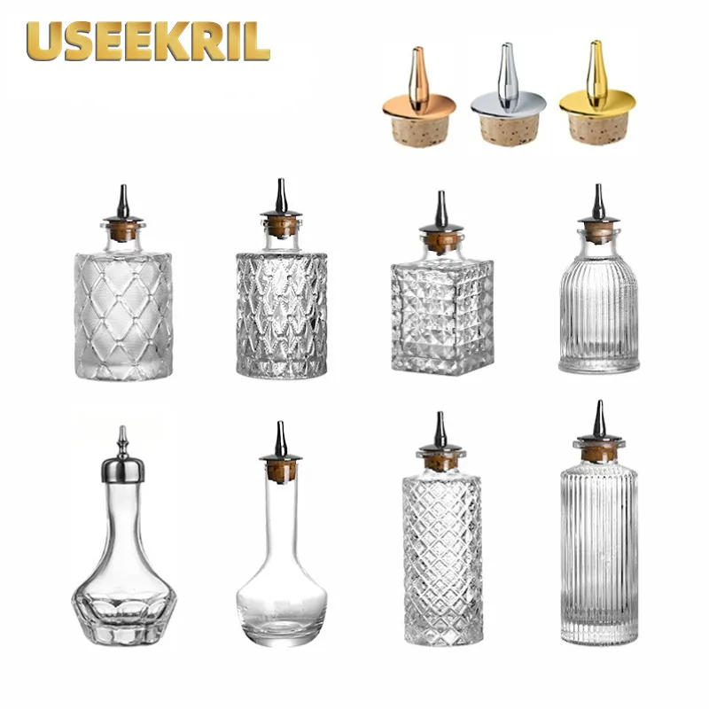 カクテルビットボトル、キャップ付き、ステンレス鋼キャップ付き - Bitters Bottle Set のレビューと価格