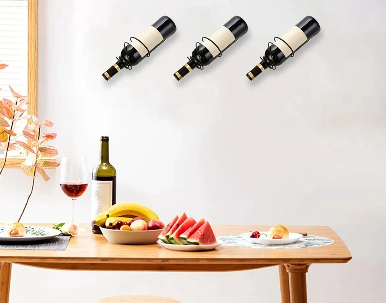 ネジ付き壁掛けワインラック、赤ワインボトルディスプレイホルダ - Home Bar Stand のレビューと価格