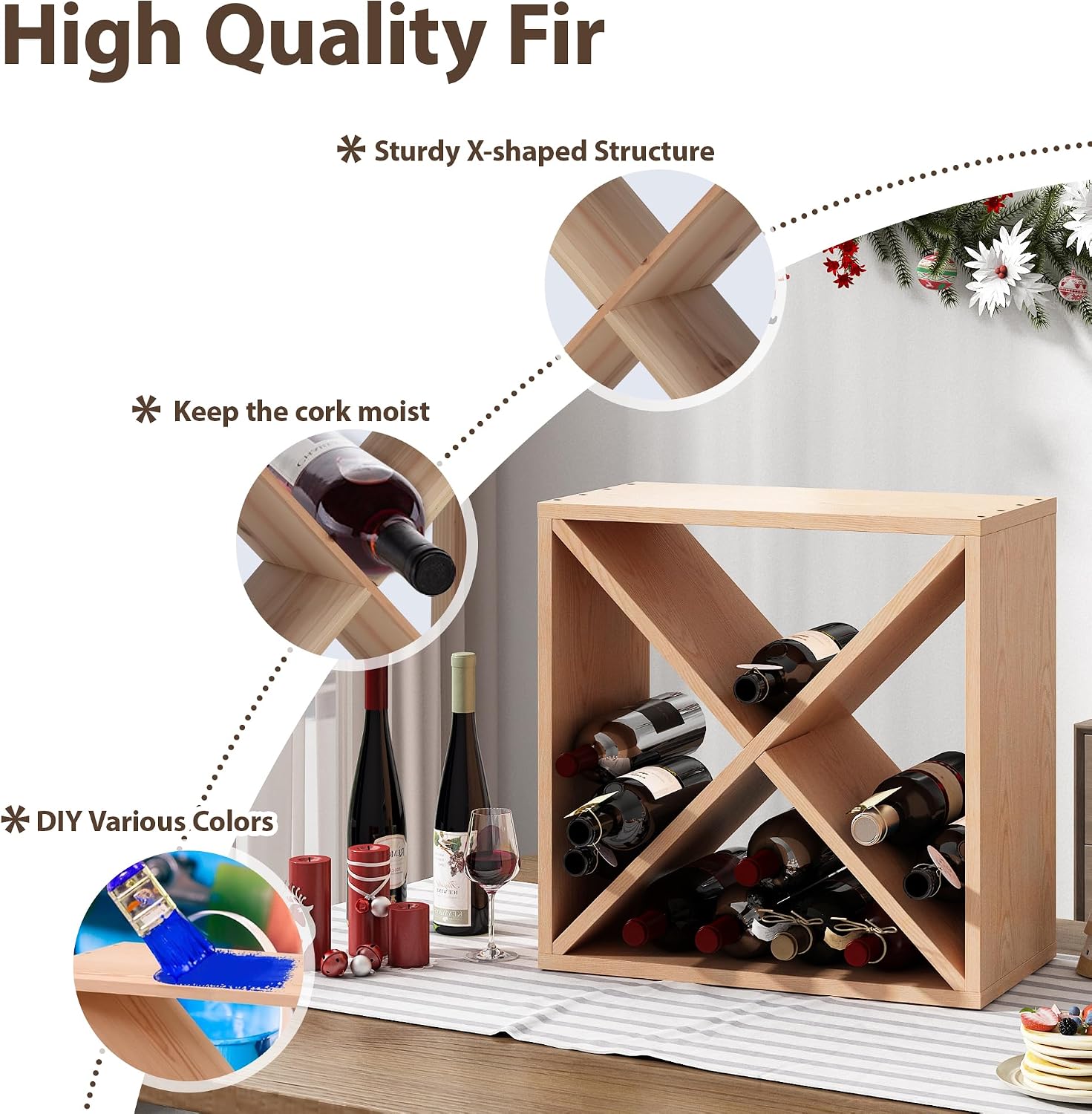 96本収納ワインラック、カウンター用ワイン収納キューブ、自立 - Home Bar Shelf のレビューと価格