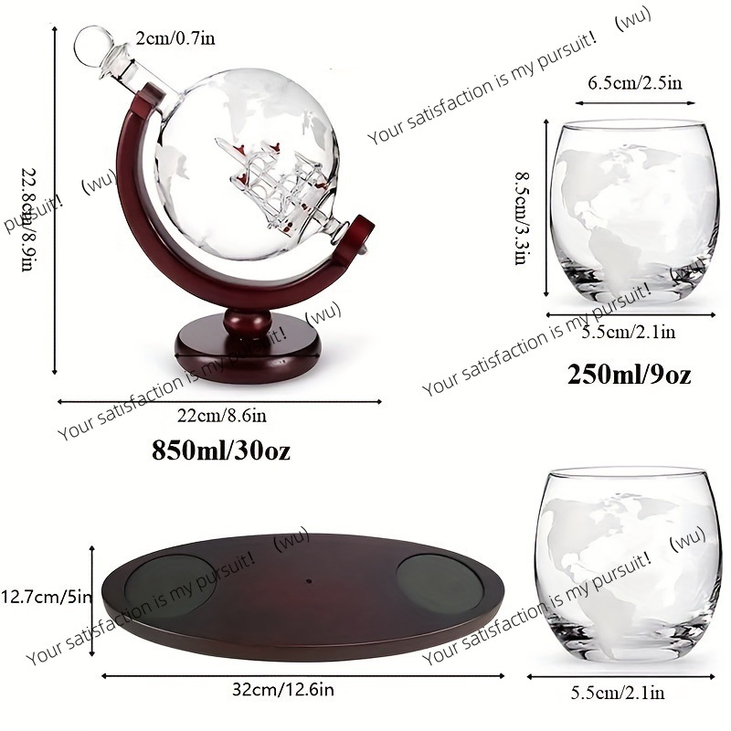 ウイスキーデキャンタ地球儀セット（グラス2個付き） - Decanter Globe Set のレビューと価格