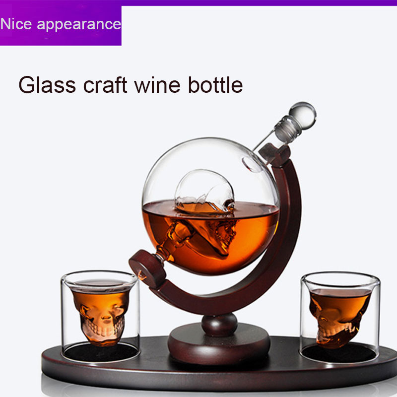 スカルグローブウイスキーデカンターセット、高品質シリコンガラ - Decanter Globe Set のレビューと価格
