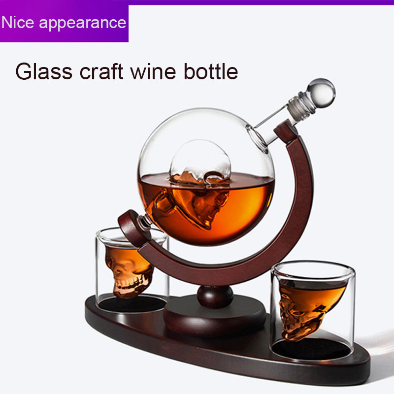 スカルグローブウイスキーデカンターセット、高品質シリコンガラ - Decanter Globe Set のレビューと価格