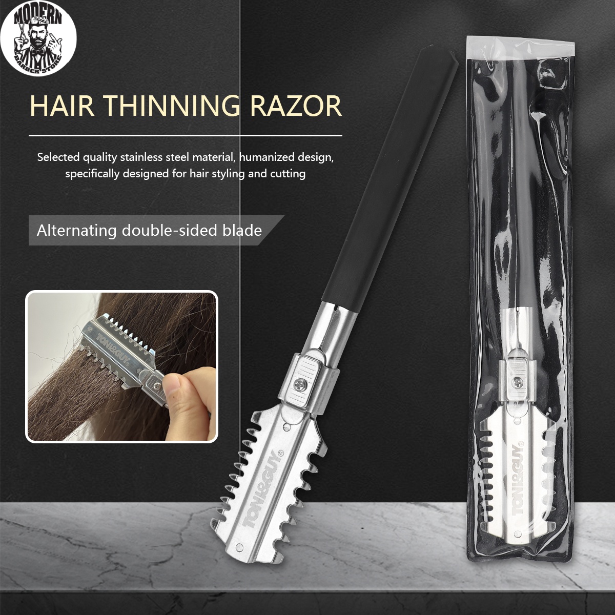 サロン両刃シェービングヘアカットかみそりナイフブレード手動ヘ - Home Barbershop のレビューと価格