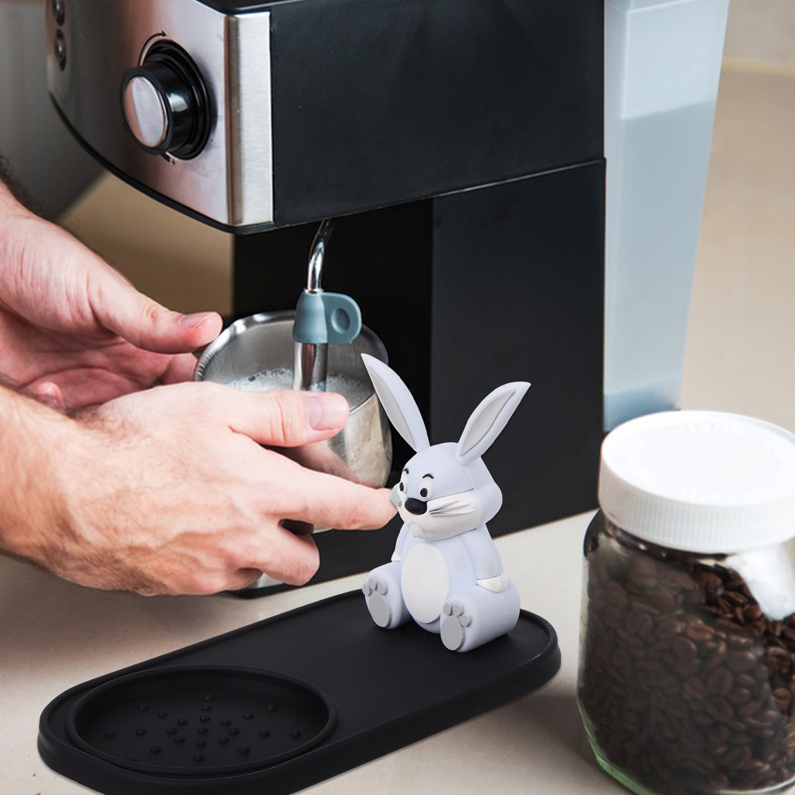 バニー柄エスプレッソタンピングマット シリコン製滑り止めコー - Home Bar And Counter のレビューと価格