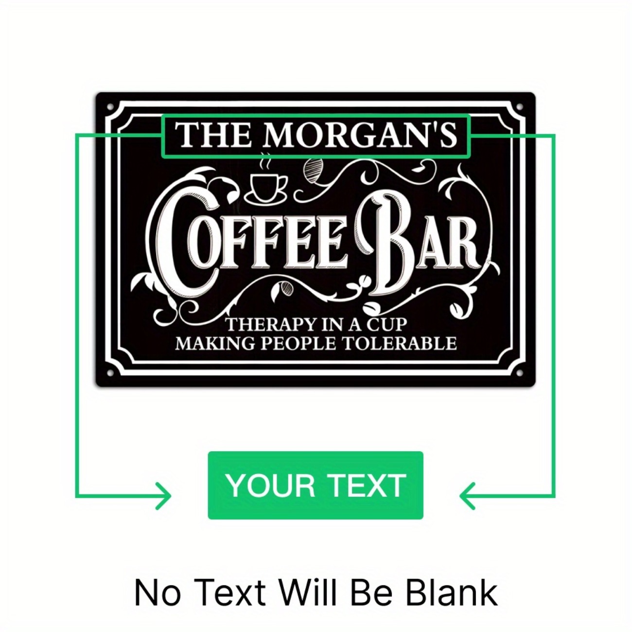 1pc パーソナライズされたモーガンズ コーヒー バー メタ - Home Bar And Coffee のレビューと価格
