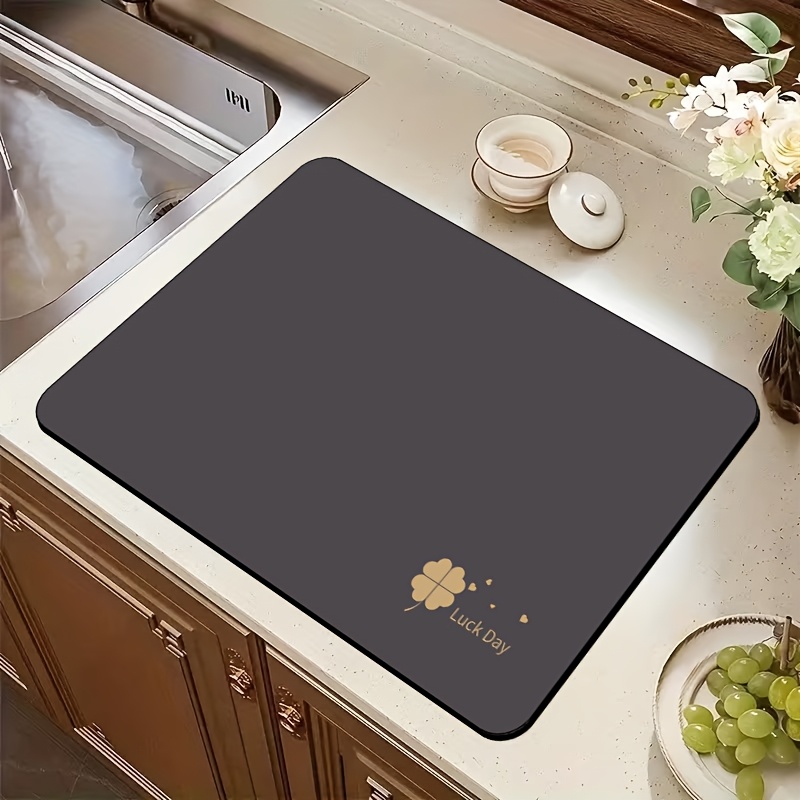 ダークグレークローバーラックディッシュドライニングマット吸水 - Home Bar And Counter のレビューと価格