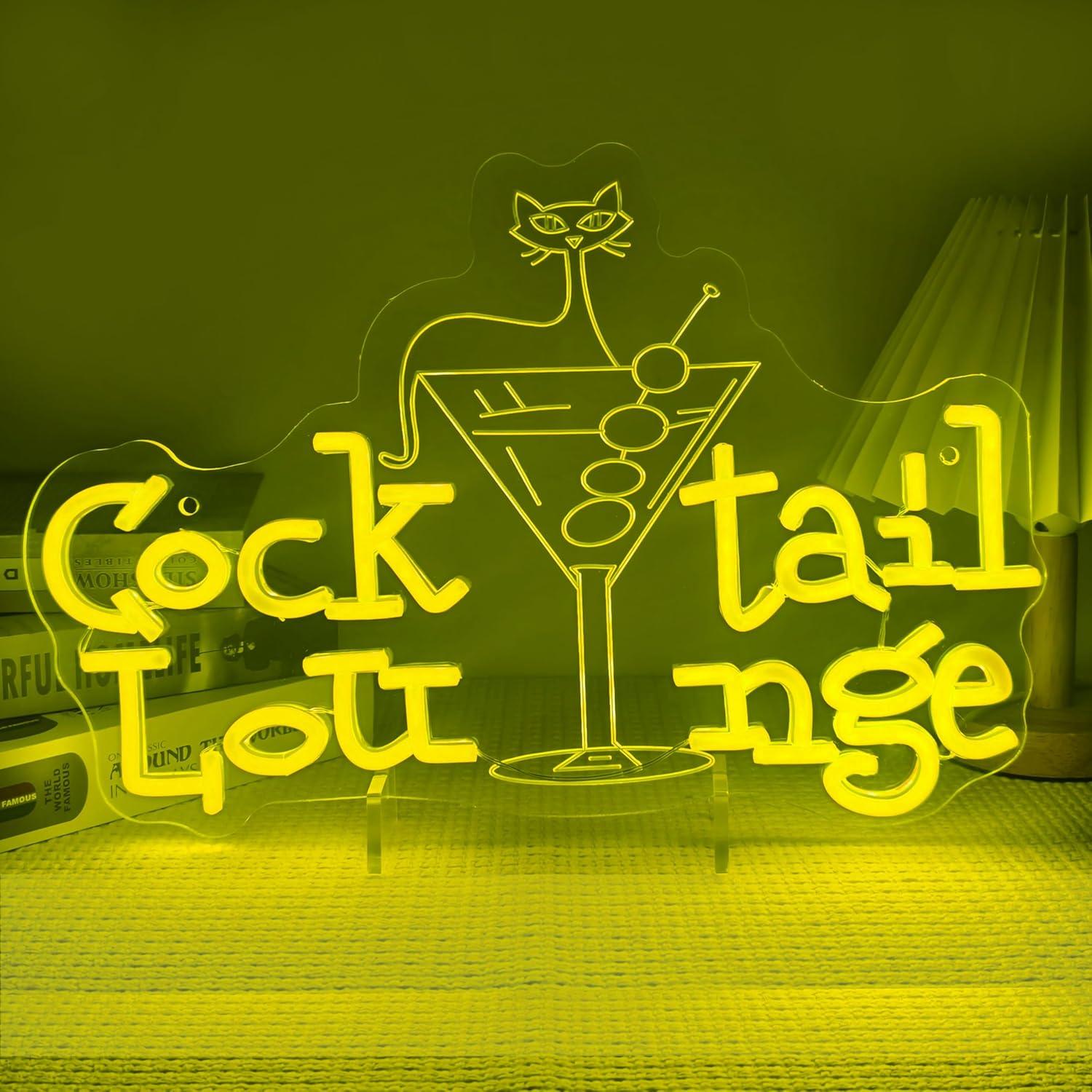 カクテルラウンジネオンサイン調光可能LEDライト、バー、ホー - Home Bar Signs のレビューと価格